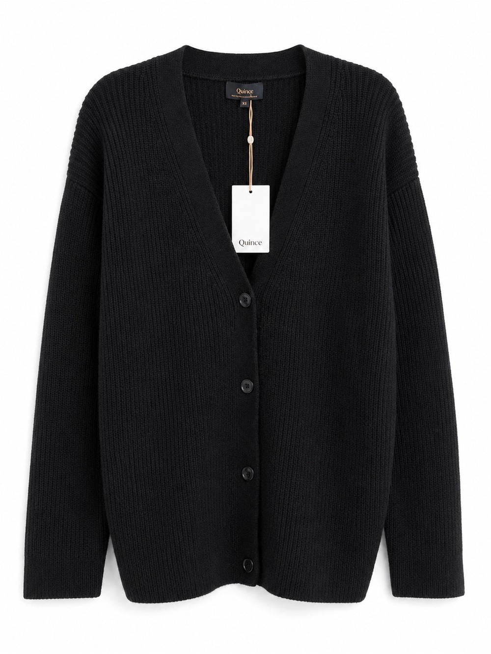 Quince 100% cashmere Black Cardigan Sweater Oversized NWT